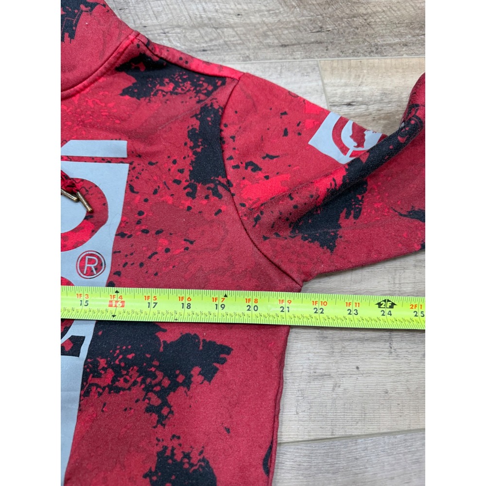 Ecko Unltd Mens Red Black Splatter Rhino Logo‎ Graphic Hoodie Sweatshirt Size M - Picture 9 of 11